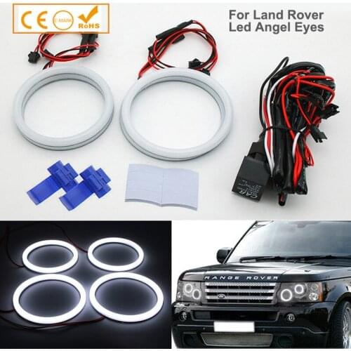 4Pcs Super Bright White Cotton Led Angel Eyes Halo Ring Lighting Kit DRL For Land Rover Range Rover L322 Daytime Running Lights