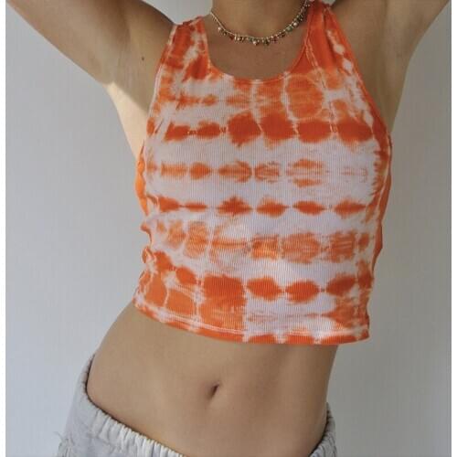 Summer Women Sleeveless Slim Basic O Neck Pullover Tee Top Ladies Printing Sexy Crop Tops Casual Tie Club Vest Tanks Pink Green