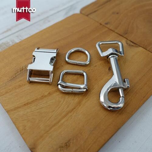 Metal buckle+adjust buckle+D ring+metal dog clasp/set) retailing 15mm handmade puppy Collar leash set high quality