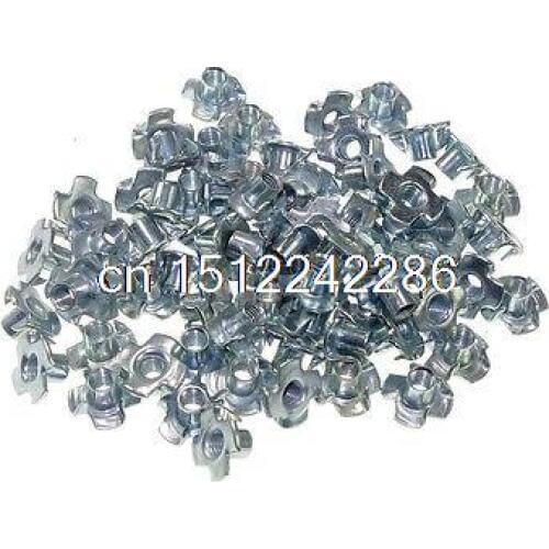 Lot100 Metric M3 Zinc Plated Steel T Nuts Blind Nuts 4 Prongs Knock In Wood