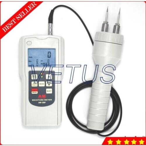 Multifunctional Moisture Meter Tester Analyzer Digital AM-128P with Measurement Range 0~80% for Bamboo Wares, Carpentry, Tobacco