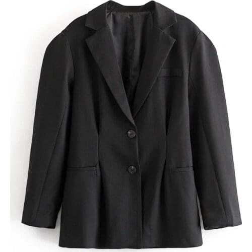 ZA Women 2021 Fashion Office Wear Single Breasted Blazers Coat Vintage Long Sleeves Female Black Slim Chic Outerwear XITIMEAO