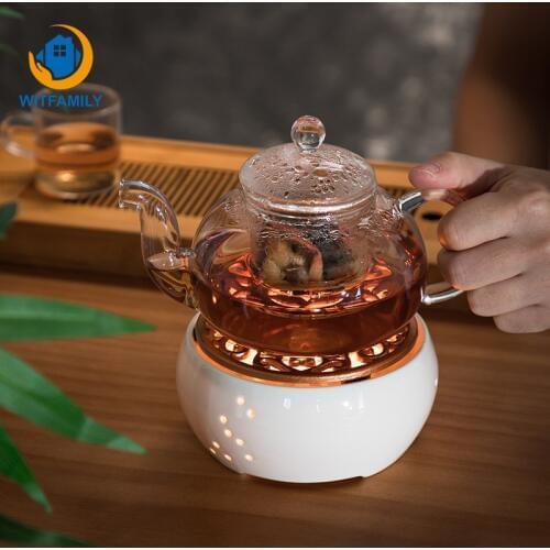 Heater Tea Pot Heating Base Ceramic Candle Tea Maker Filter Teapot Kettle Warmer Wine Coffee Insulation Boiled Flower Tea Heated
