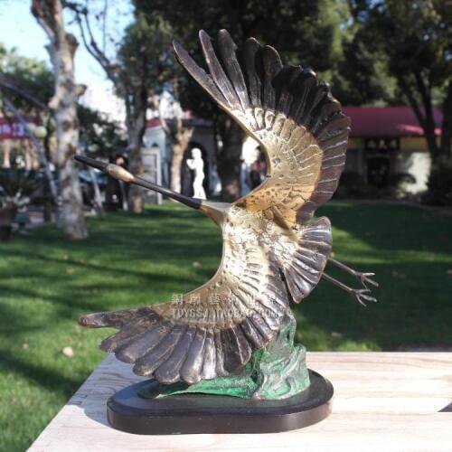 Stickers cutting dies Flying crane sculpture wings copper Home Furnishing jewelry crafts ornaments longevity birthda statue