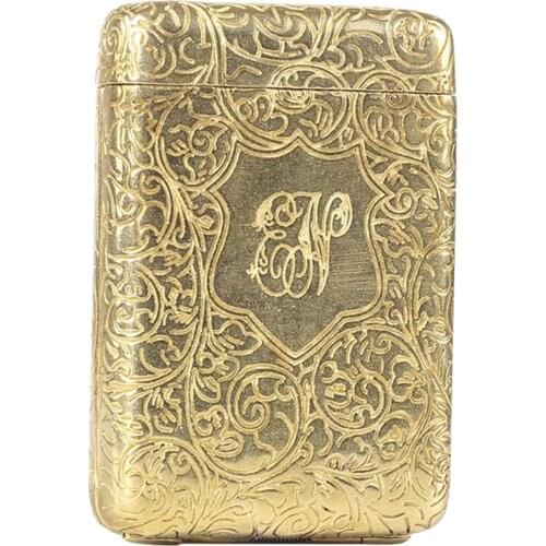 Flip Top Cigarette Case Brass Cigarette Storage Pouch Pocketable for Men