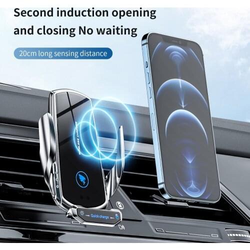 Fast charging stand 15W magnetic smart sensor car Qi wireless charger for iPhone 8/8Plus 12/12Pro 11 X Samsung S10 Huawei Mate30