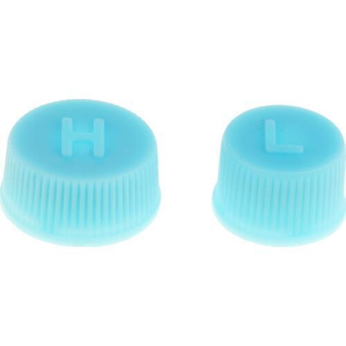 1 Pair Air Conditioning R134a Charging Service High Low Side Port Caps Blue Excellent quality rubber seals inside them