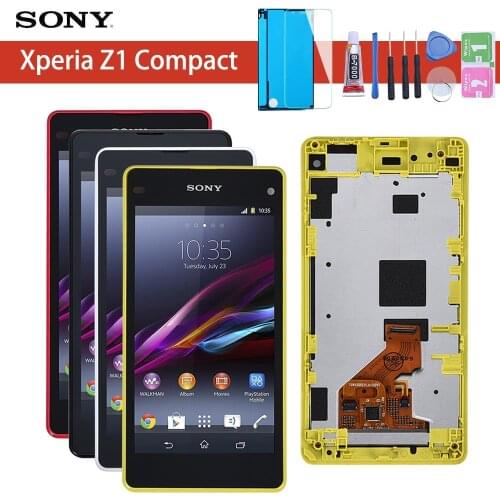 Touch Screen For Sony Xperia Z1 Mini Compact D5503 M51w LCD Display Digitizer Sensor Glass Panel Assembly With Frame