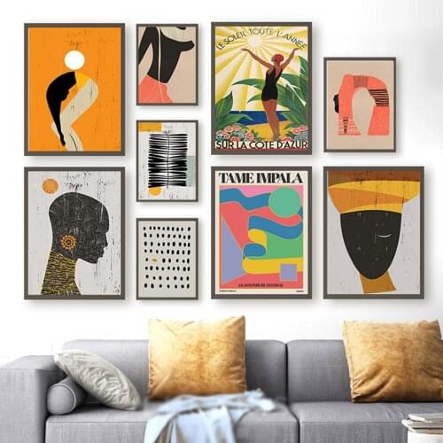 Modern Abstract Canvas Painting African Woman Poster Scandinavian Minimalist Wall Art Interior Home Decor Pictures No Frame