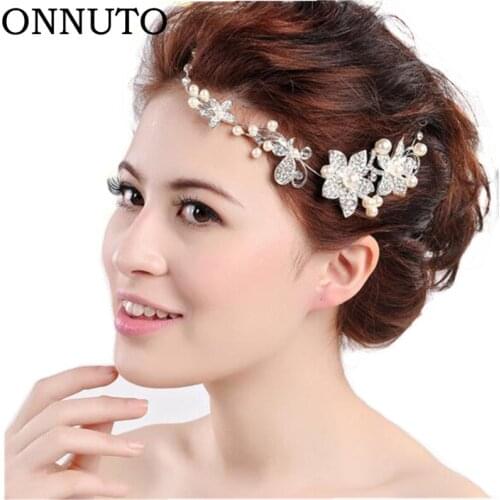 Wedding Hair Accessories Hair Clips Romantic Rhinestone Crystal Pearl Flower Hairpin Bridal Crown Hair Pins Bride Hair Jewelry