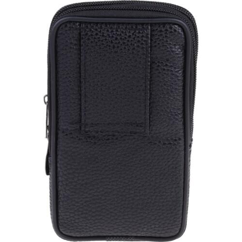 Outdoor Fashion Vertical PU Leather Men Waist Pack Portable Zip Coin Purse Phone Bag 20CA