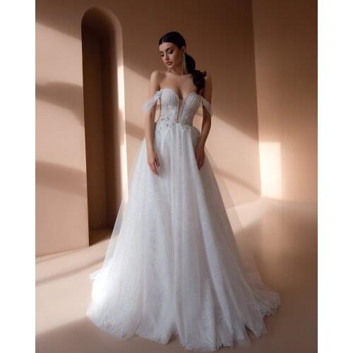 Vestidos De Novia Off the Shoulder A-Line Wedding Dress Sweetheart Neck Sexy Robes De Mariage Backless Luxury Hochzeitskleid