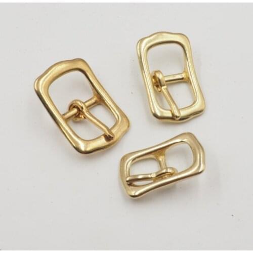 13-19mm Inner Width Small Size Solid Brass Tri-glide Single Pin Belt Bag Buckle For Leather Craft Wrap Diy Harness Accessories