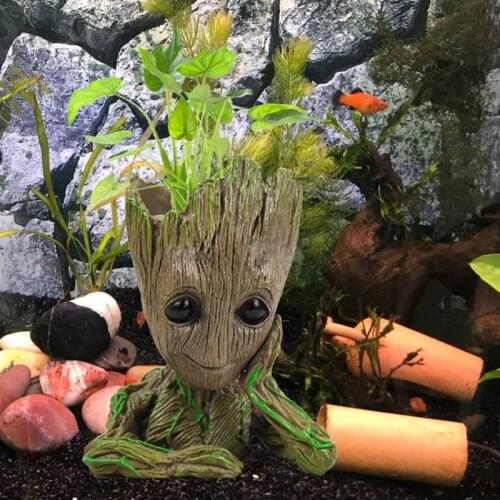 Funny Tree Man Aquarium Decoration Plant Bonsai Pot Wood Natural Stone Decoration for Fish Tank Acuario Ornaments Decor 3 Styles