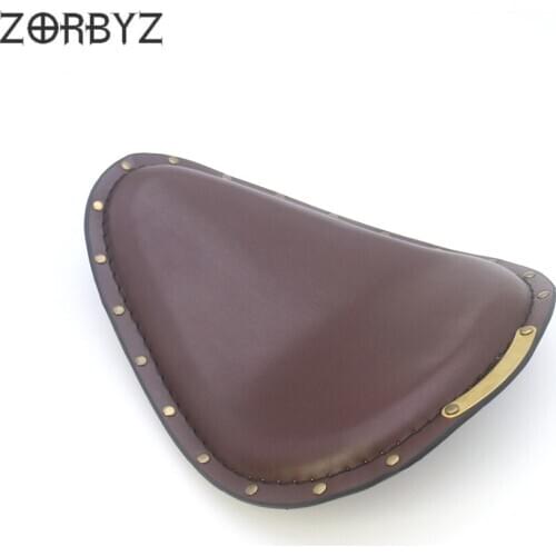 ZORBYZ Motorcycle Retro Brown Artificial Leather Style Solo Drive Seat For Harley Chopper Bobber Custom