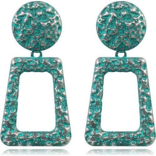 2021 Korean Version Of The Retro New Earrings Simple Street Shooting Wild Exaggerated Geometric Irregular Embossed Earrings