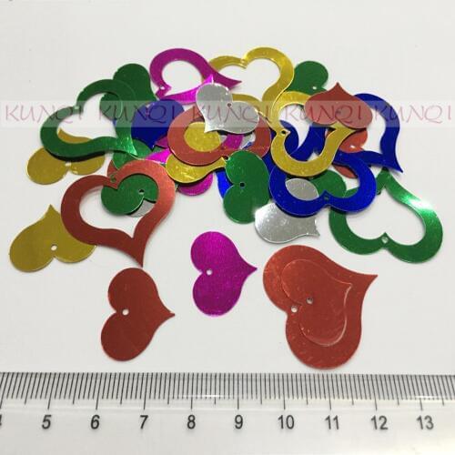 30g 28*30mm Large Hollow Heart Loose Sequin Paillette Crafts Sewing ,Women Kids Diy Garment Accessories Mix Colors