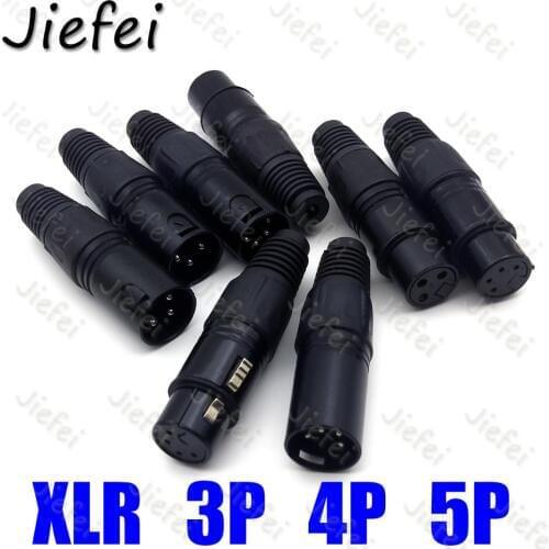 4Set 3pin 4pin 5pin XLR Connector Female and Male MIC Jack Plug Audio Microphone Cable MIC Adapter for Microphone Audio