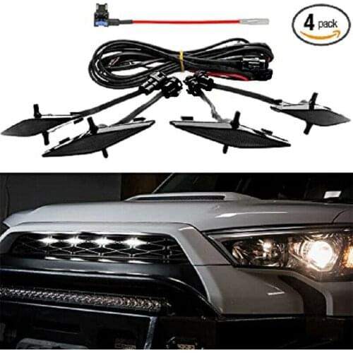 4 PCS Grille Led yellow Lights with Fuse for 2014-2020 Toyota 4Runner TRD Pro Grille Including SR5 TRD off-road, Limite
