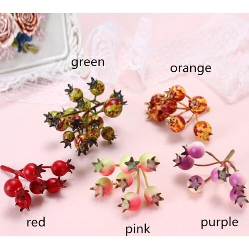 6pc/lot Foam Artificial Fruit Berries For Diy Special Creative Bridal Hair Weath Xmas Head Decoration Ornaments Materials Supply