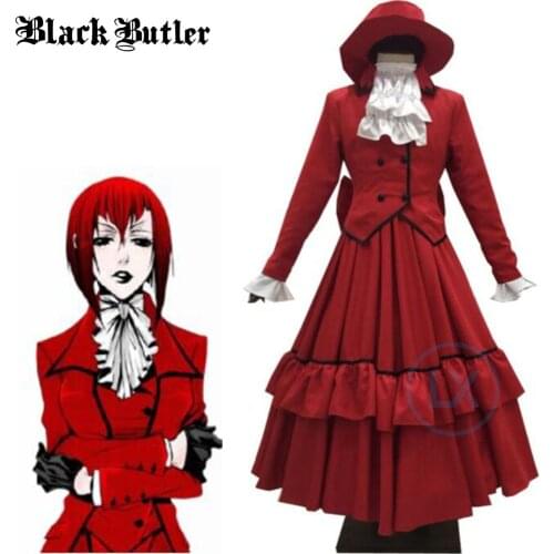 Anime Black Butler Kuroshitsuji Madam Red Angelina Dalles Dress Cosplay Costume Halloween Party Gift Outfits For Woman Girls
