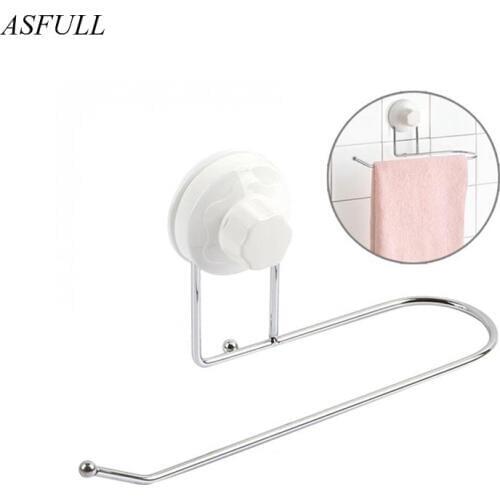 ASFULL Strong Suction sucker towel rack multifunction bathroom towel products for the kitchen bar rack toilet paper free shippi