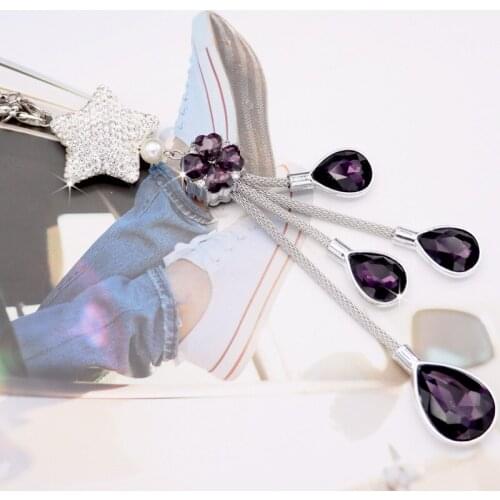 Car Rearview Mirror Full of Diamond Decoration Ornaments Car Crystal Ball Pendant Cross-border Diamond-encrusted