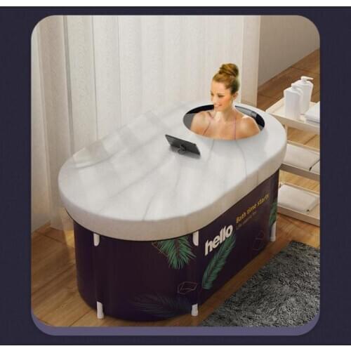 Adult SPA Bath Large Tub Bath Barrel Folding Bathtub Bath Barrel Household Bath Sauna Thickened Adult Bath Tub Full Body Hot Tub