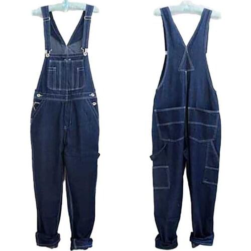 Plus Size Men Denim Overalls Loose Baggy Cargo Pants Suspenders Trousers Oversized Hip Hop Jeans Pants Man Clothes