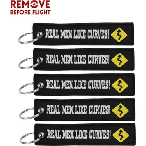 5PCS Motorcycle Keychain chaveiro for Car llaveros Key Ring Embroidery Real Men Like Curves OEM Key Fobs Car Chaveiro Para Carro