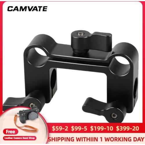 CAMVATE Standard 15mm 4-Holes Rod Clamp For DSLR Camera Rod Support System /Handle Grip /Matte Box / Flash/LED Light Connecting
