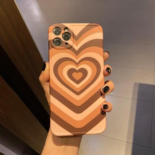 Love Coffee Heart Phone Cases For iPhone 12 11 Pro Max XR X XS Max Mini 7 8 Plus Lovely Cute Fashion Soft IMD Back Cover Case
