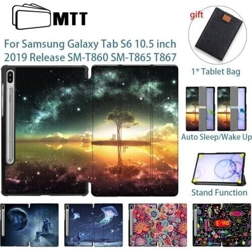 MTT Tablet Case For Samsung Galaxy Tab S6 10.5 inch SM-T860 SM-T865 T867 2019 PU Leather Flip Stand Smart Cover Protective Funda