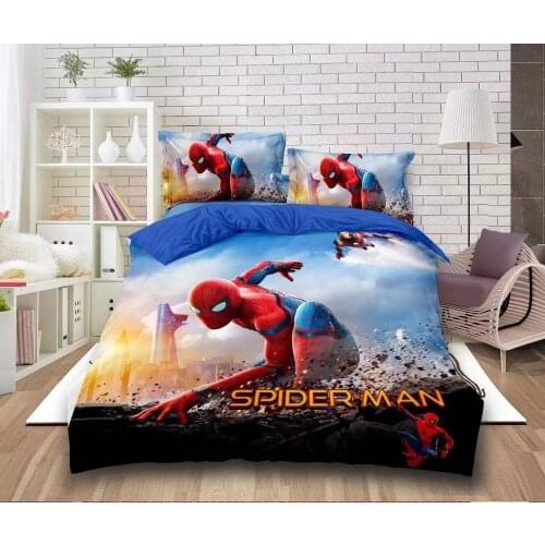 Disney Spider man duvet cover set twin size bedding for boys bedroom decor single bedclothes coverlet children kids bed sheets