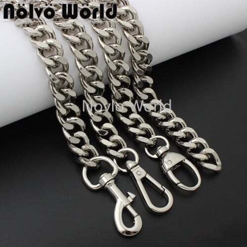 1-5pieces 3 kinds of hooks 60-100-120cm silver color 4.5mm thick 18*15.5mm aluminuml chains with snap hooks for purse bag parts