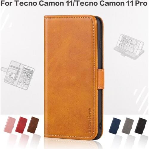Flip Cover For Tecno Camon 11 Business Case Leather Luxury With Magnet Wallet Case For Tecno Camon 11 Pro Phone Cover