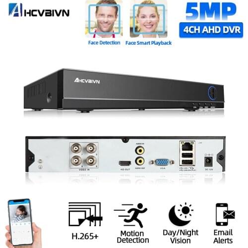 HD 4 Channel DVR Video Recorder H.265 5MP 4MP 1080P 4CH 5 in 1 Hybrid DVR With 3G Wifi function for CCTV XVi TVi CVI IP Camera