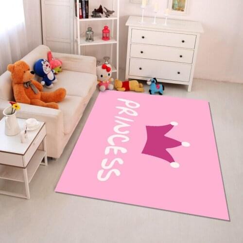 Cartoon Cute Princess Carpet Pink Horse Unicorn KIds Room Area Rugs Living Room Bedroom Baby Pink Rug Soft Floor Mat Home Decor