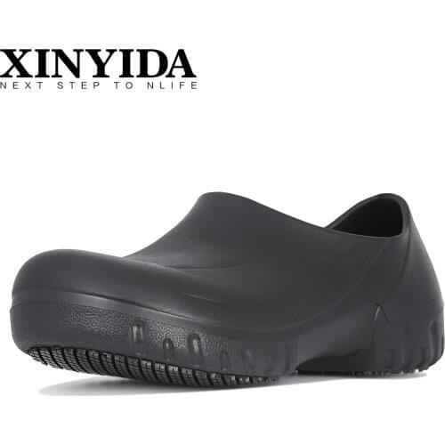 Hotel Kitchen Male Chef Shoes Non-slip Waterproof Oil-proof Working Shoes Breathable Resistant Cook Shoes Safety Clogs Slippers