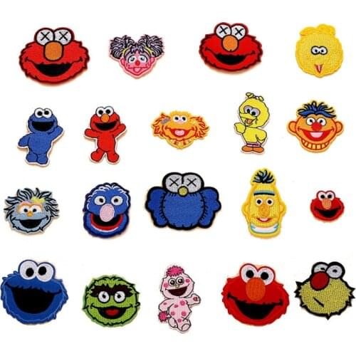 50pcs/Lot Embroidery Patches Letters Clothing Decoration Accessories Animal Sesame Street Diy Iron Heat Transfer Applique