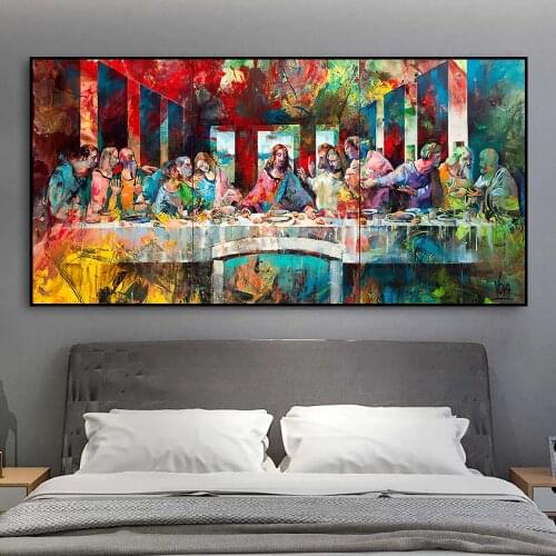 The Last Supper Decoration Mural Da Vinci Works Poster Canvas Painting and Living Room Wall Art Prints for Modern Home Decor