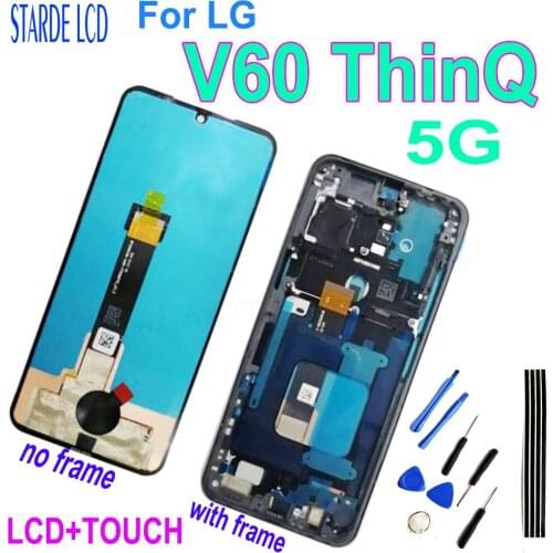 NEW Original For LG V60 LCD Display Touch Screen Digitizer Assembly with Frame For LG V60 ThinQ 5G LM-V600 LCD Replacement Parts