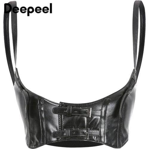 Deepeel 1pc 10cm*74cm Women PU Wide Sling Cummerbunds Female Belt Leather Craft Accessories Retro Punk Style Fashion Corset