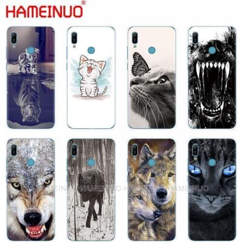 Silicon phone cover case for huawei Y5 Y6 Y7 Y9 PRO PRIME 2019 honor 8s 8a 20 LITE PRO 10i view 20 V20 cat wolf animal