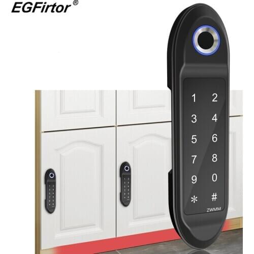 Fingerprint Combination Password Smart Cabinet Lock Dardrobe Locker USB Emergency Unlock Keyless Smart Cabinet Wooden Door Lock