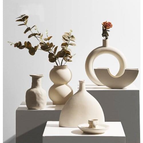 Modern Creative Vase Living Room Flower Arrangement Light Luxury High-end Decoration Ceramic Birthday Gift Craft Bottle