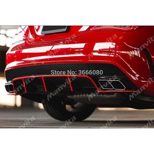 For Mercedes Benz CLA-Class W117 2013-15 Sport diffuser CLA180 CLA200 Carbon Fiber Rear Bumper Lip Spoiler Rear Diffuser