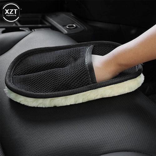 Car styling Soft Wool Car Wash Cleaning Glove Car Motor Motorcycle Brush Washer Auto Car Care Cleaning Tool Brushes Accessories