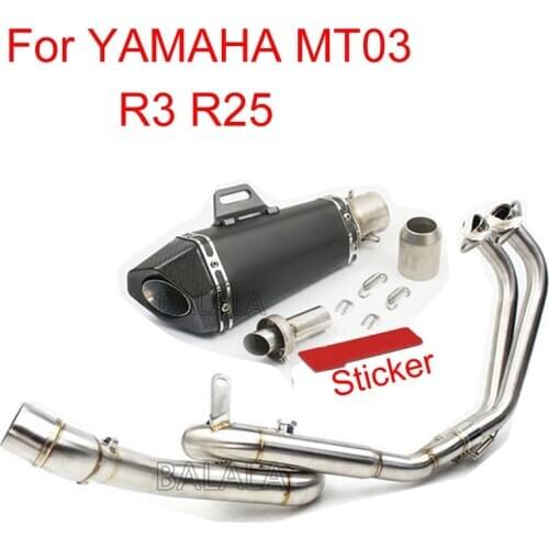 Universal 51mm For YAMAHA MT03 R3 R25 Motorcycle Slip On Exhaust Muffler Full System Muffler Header With Ak Muffler DB Killer
