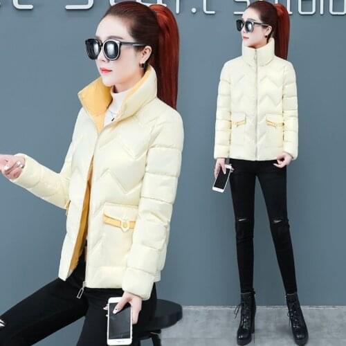 Women 2021 Winter New Fashion Cotton Jacket Female Thick Warm Cotton Padded Short Coats Ladies Oversize Outerwear Parkas E07